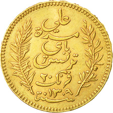 Coin, Tunisia, Ali Bey, 20 Francs, 1892, Paris, AU(50-53), Gold, KM:227