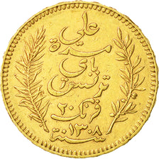 Coin, Tunisia, Ali Bey, 20 Francs, 1891, Paris, AU(50-53), Gold, KM:227