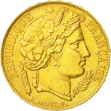 Moneta, Francia, Cérès, 20 Francs, 1851, Paris, BB+, Oro, KM:762, Gadoury:1059