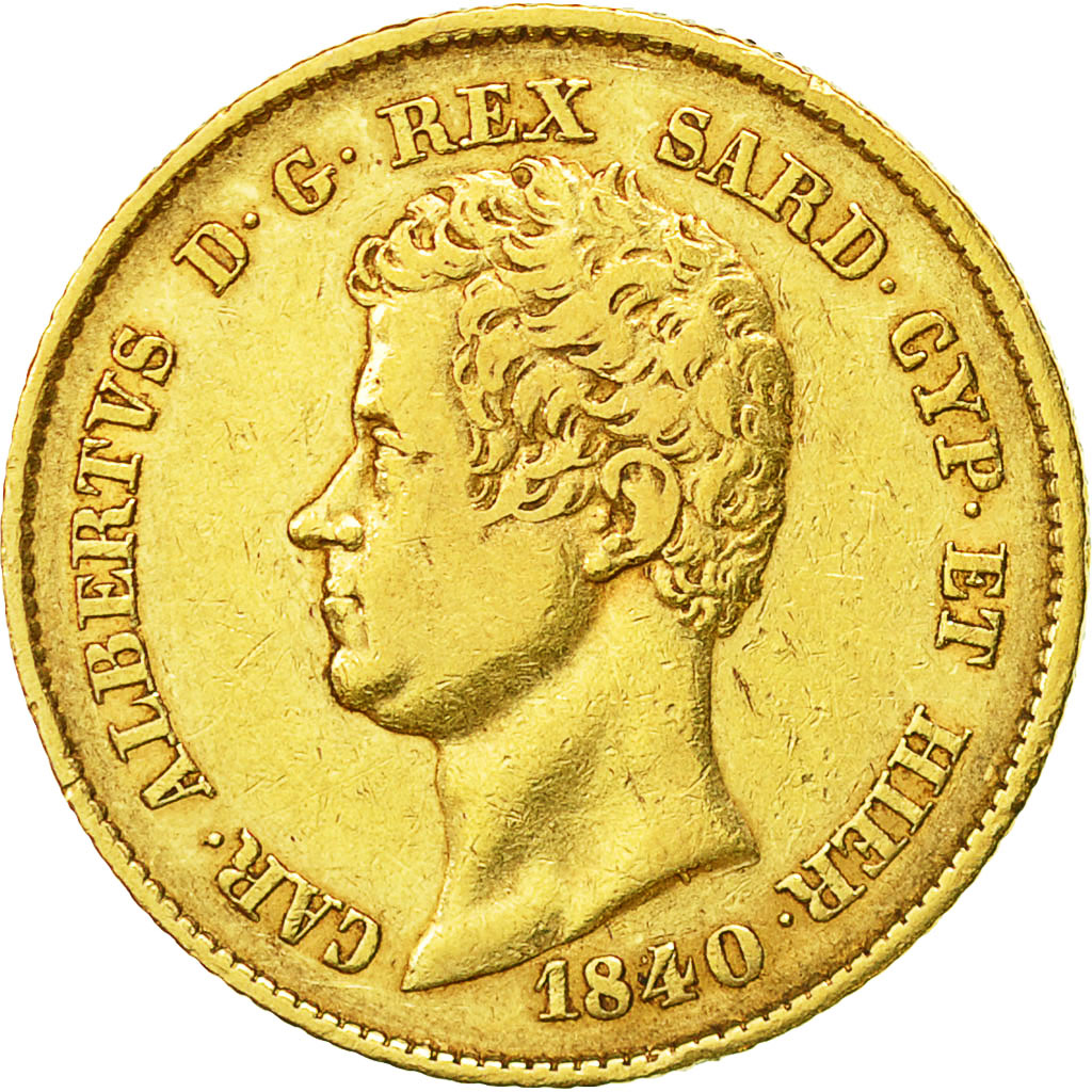 Monnaie, États italiens, SARDINIA, Carlo Alberto, 20 Lire, 1840, Torino, TTB