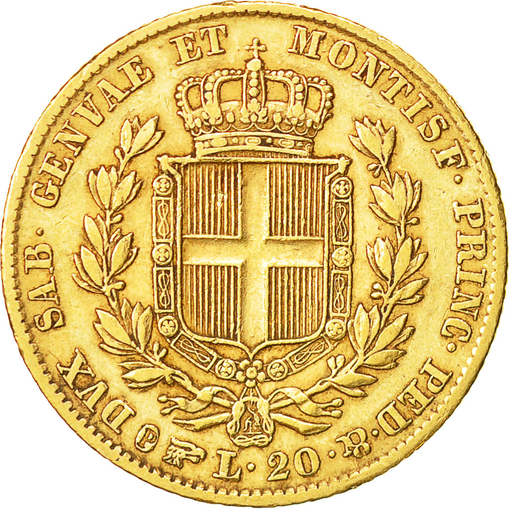 Monnaie, États italiens, SARDINIA, Carlo Alberto, 20 Lire, 1840, Torino, TTB