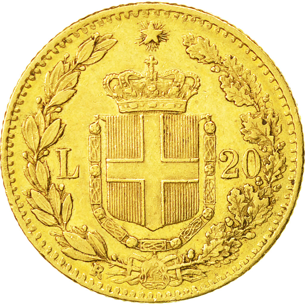 Monnaie, Italie, Umberto I, 20 Lire, 1882, Rome, TTB+, Or, KM:21