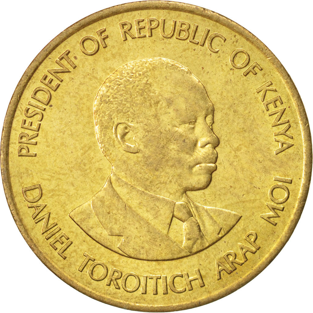 Coin, Kenya, 10 Cents, 1989, MS(63), Nickel-brass, KM:18