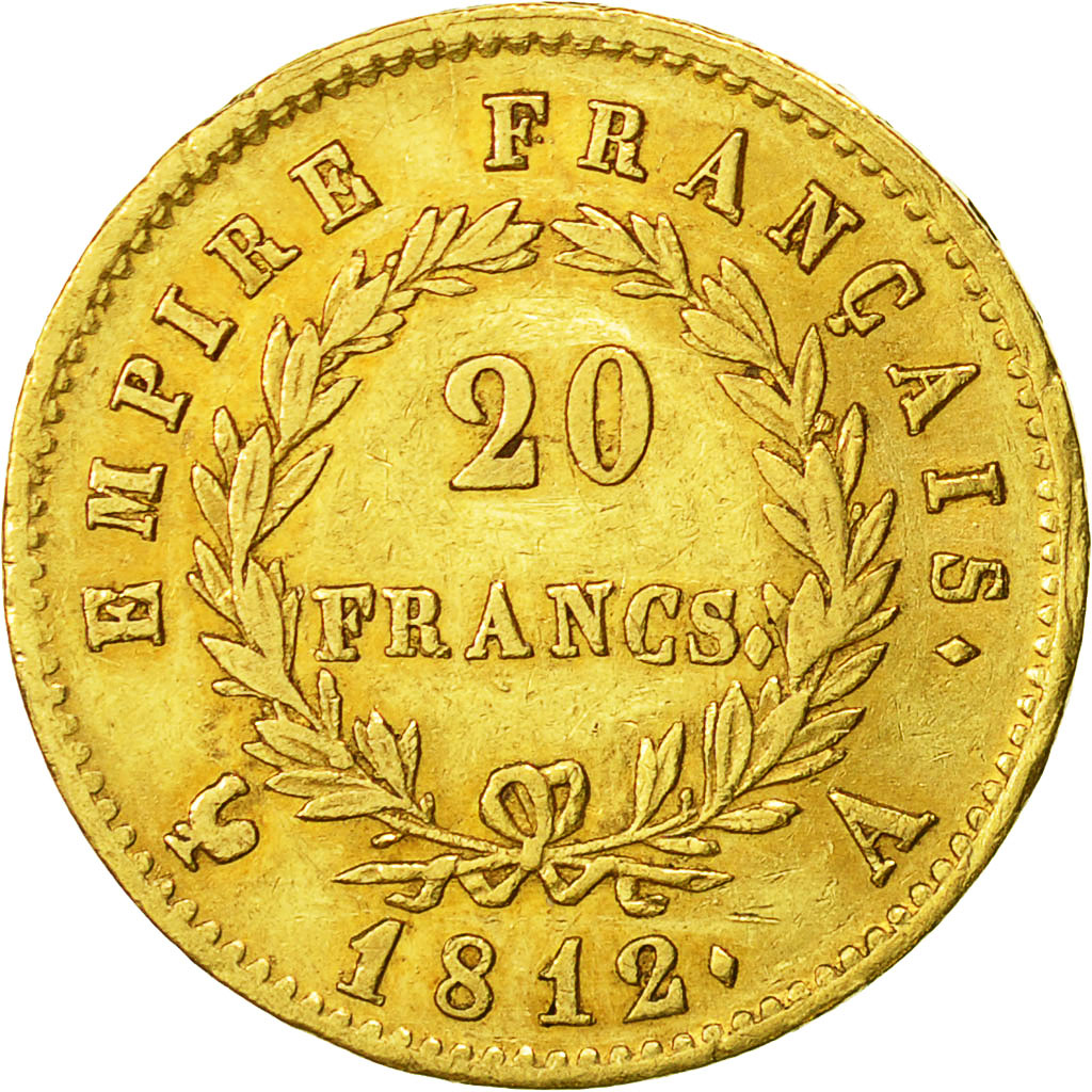 Munten, Frankrijk, Napoléon I, 20 Francs, 1812, Paris, ZF+, Goud, KM:695.1