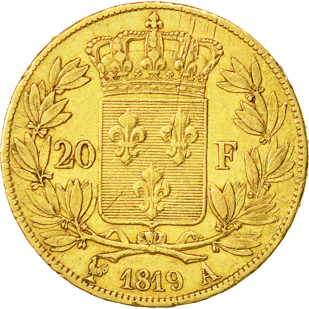 Coin, France, Louis XVIII, Louis XVIII, 20 Francs, 1819, Paris, EF(40-45), Gold