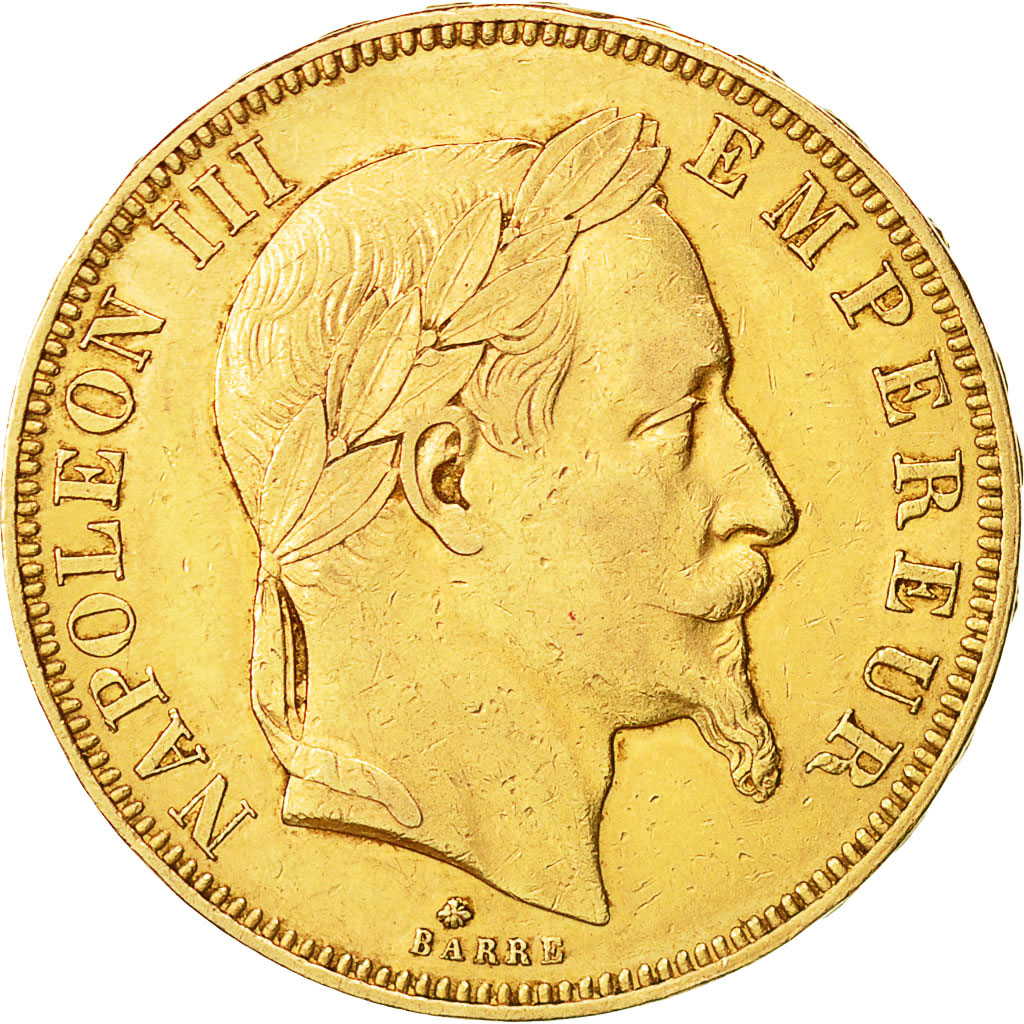 Coin, France, Napoleon III, Napoléon III, 50 Francs, 1862, Paris, AU(50-53)