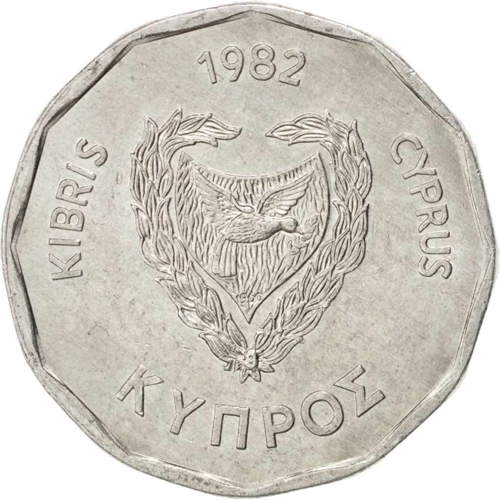 CYPRUS, 5 Mils, 1982, KM #50.2, MS(63), Aluminum, 20, 1.25