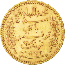 Monnaie, Tunisie, Muhammad al-Hadi Bey, 20 Francs, 1904, Paris, TTB+, Or