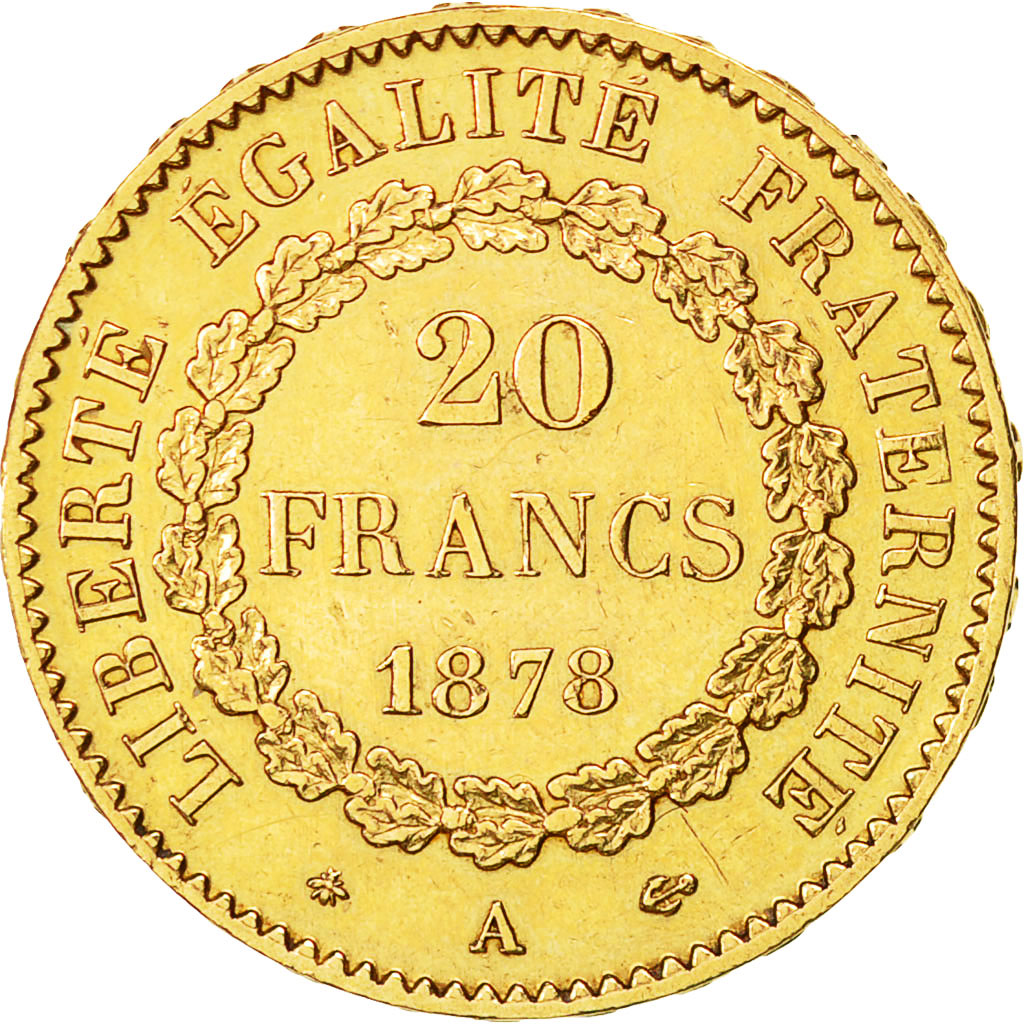 Coin, France, Génie, 20 Francs, 1878, Paris, AU(55-58), Gold, KM:825