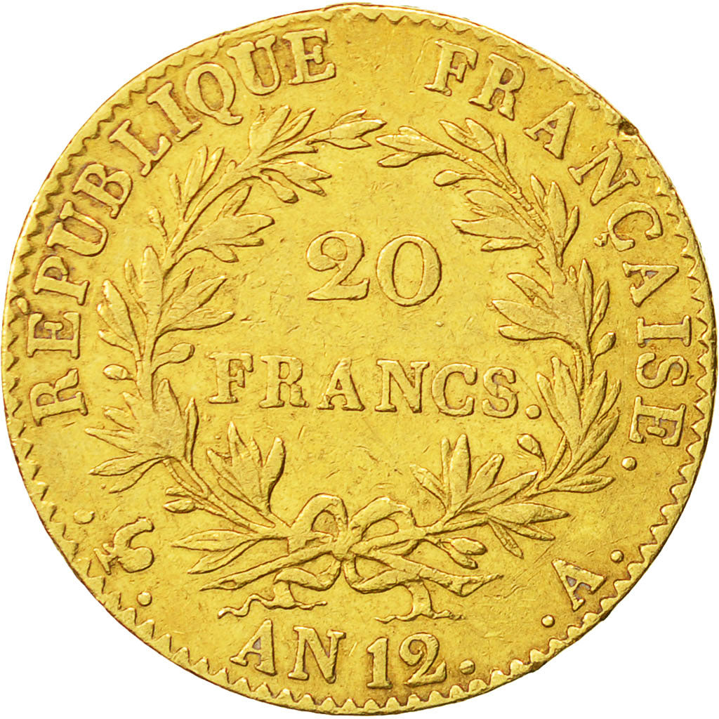 Moneta, Francia, Napoléon I, 20 Francs, 1804, Paris, BB, Oro, KM:651