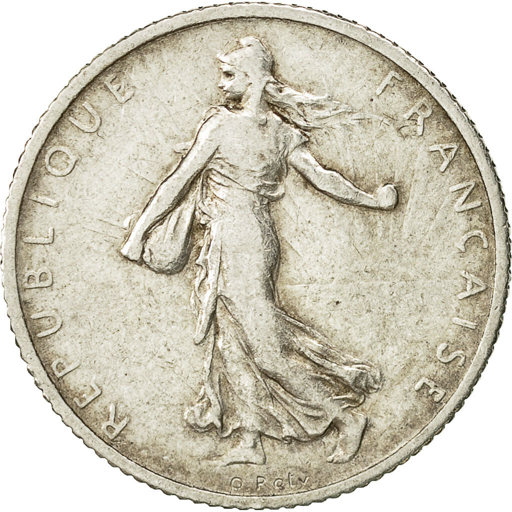 Coin, France, Semeuse, Franc, 1909, Paris, EF(40-45), Silver, KM:844.1