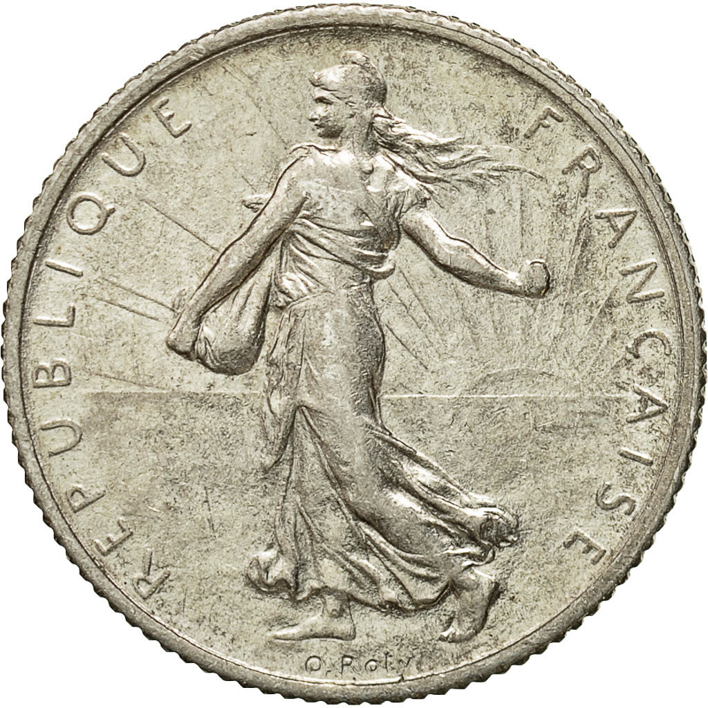 Coin, France, Semeuse, Franc, 1912, Paris, AU(50-53), Silver, KM:844.1