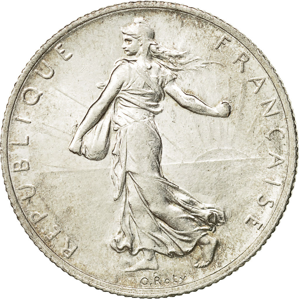 Coin, France, Semeuse, 2 Francs, 1917, Paris, MS(60-62), Silver, KM:845.1