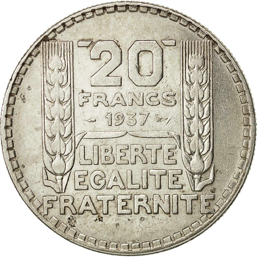 Coin, France, Turin, 20 Francs, 1937, Paris, AU(50-53), Silver, KM:879