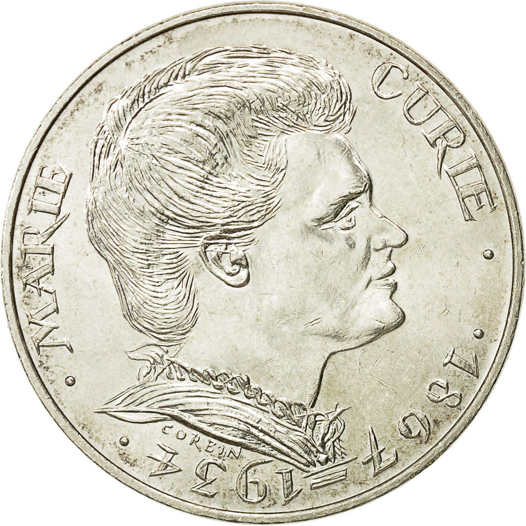 Moneda, Francia, Marie Curie, 100 Francs, 1984, EBC, Plata, KM:955