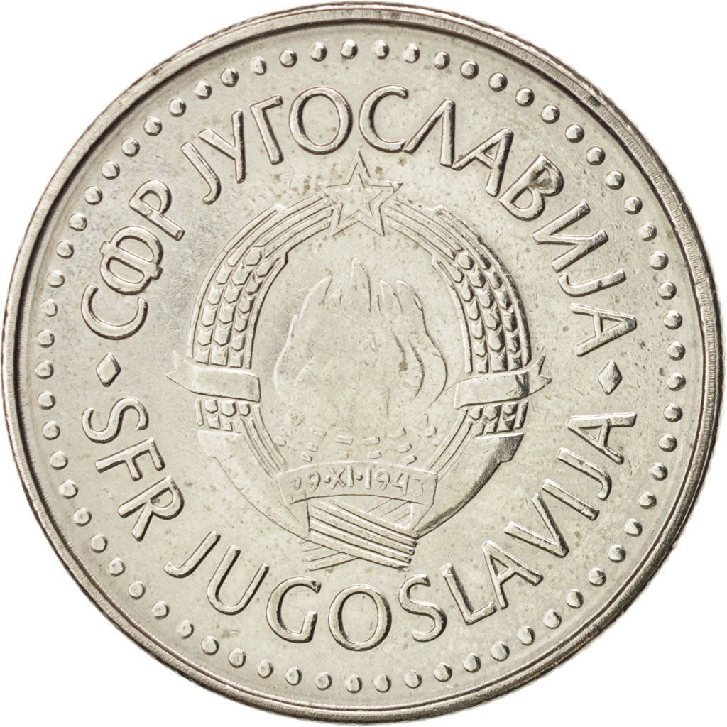 Coin, Yugoslavia, 50 Dinara, 1985, MS(60-62), Copper-Nickel-Zinc, KM:113