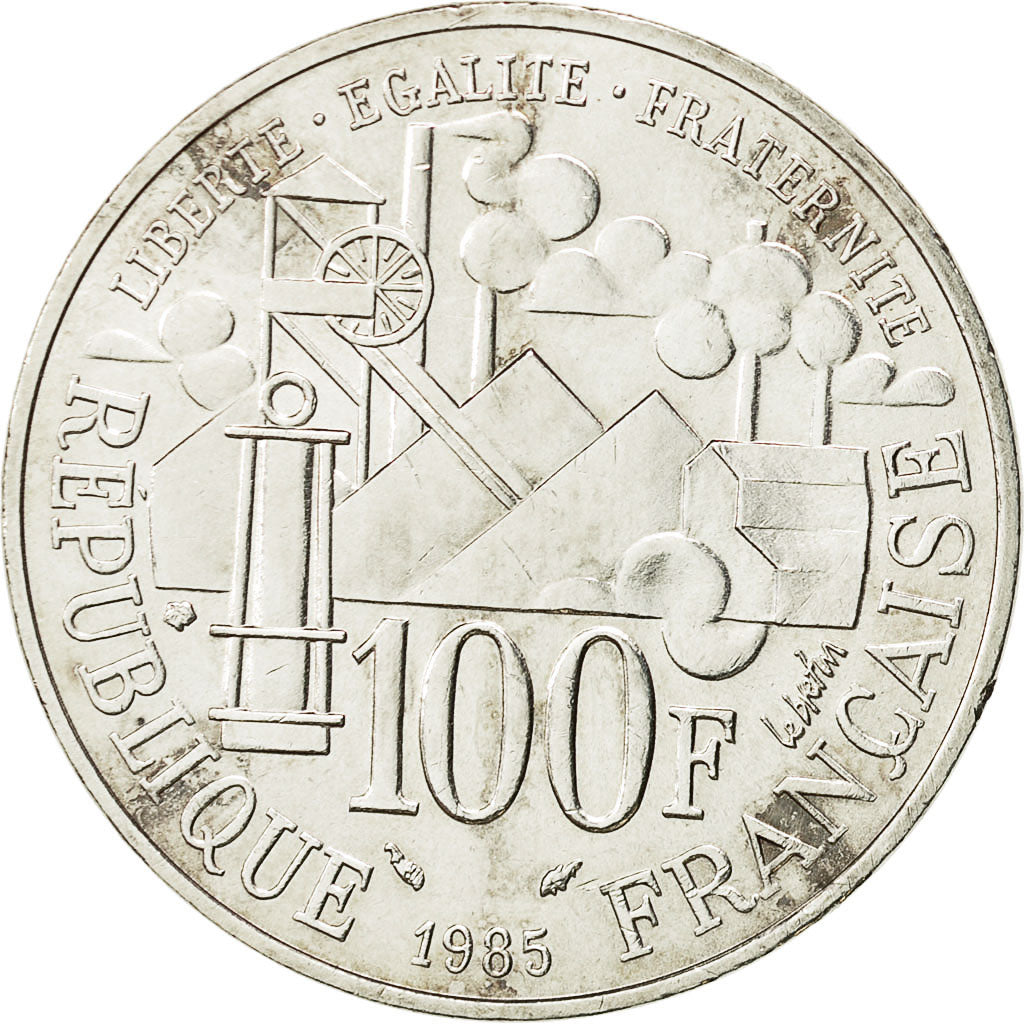 Moneta, Francia, Germinal, 100 Francs, 1985, SPL-, Argento, KM:957, Gadoury:900