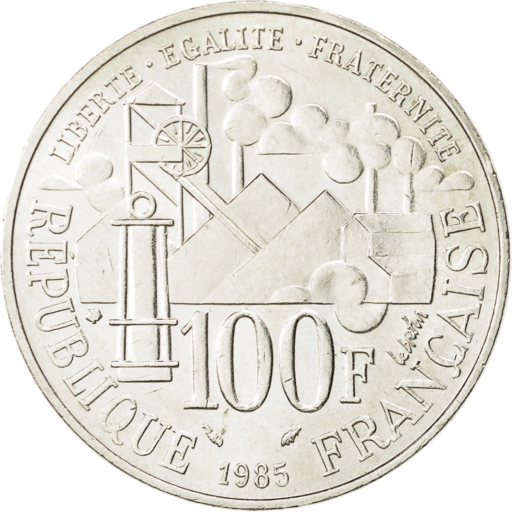 Coin, France, Germinal, 100 Francs, 1985, AU(55-58), Silver, KM:957, Gadoury:900