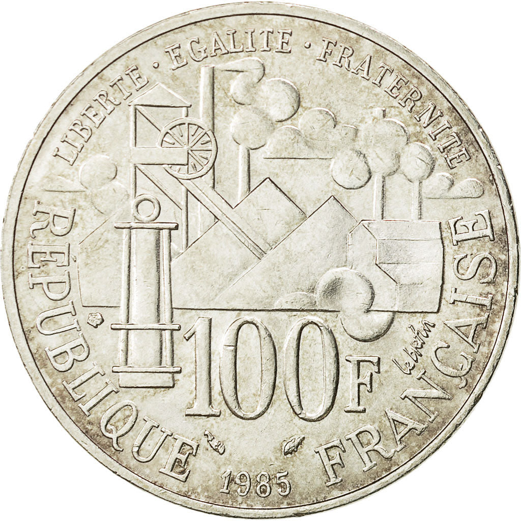 Coin, France, Germinal, 100 Francs, 1985, AU(55-58), Silver, KM:957, Gadoury:900