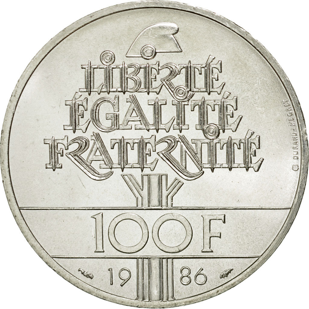 Moneta, Francia, Statue de la Liberté, 100 Francs, 1986, SPL-, Argento, KM:960