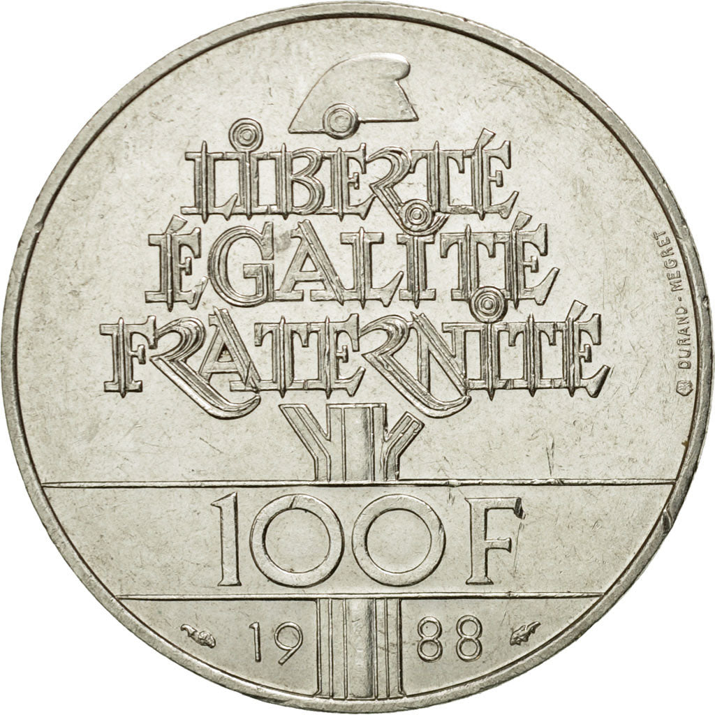 Monnaie, France, Fraternité, 100 Francs, 1988, SUP, Argent, KM:966, Gadoury:903