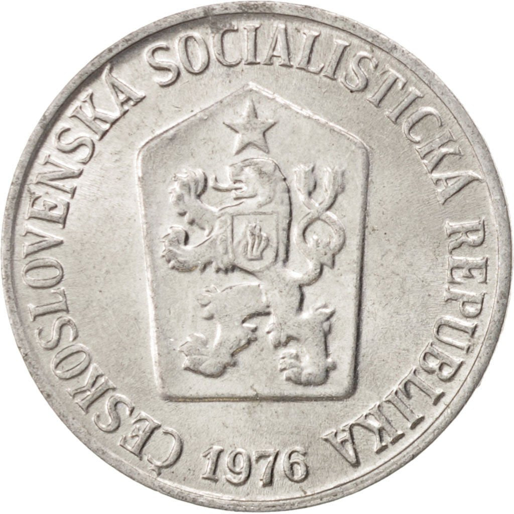CZECHOSLOVAKIA, 5 Haleru, 1976, KM #53, MS(63), Aluminum, 20, 0.80