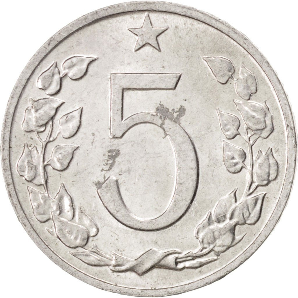 CZECHOSLOVAKIA, 5 Haleru, 1976, KM #53, MS(63), Aluminum, 20, 0.80