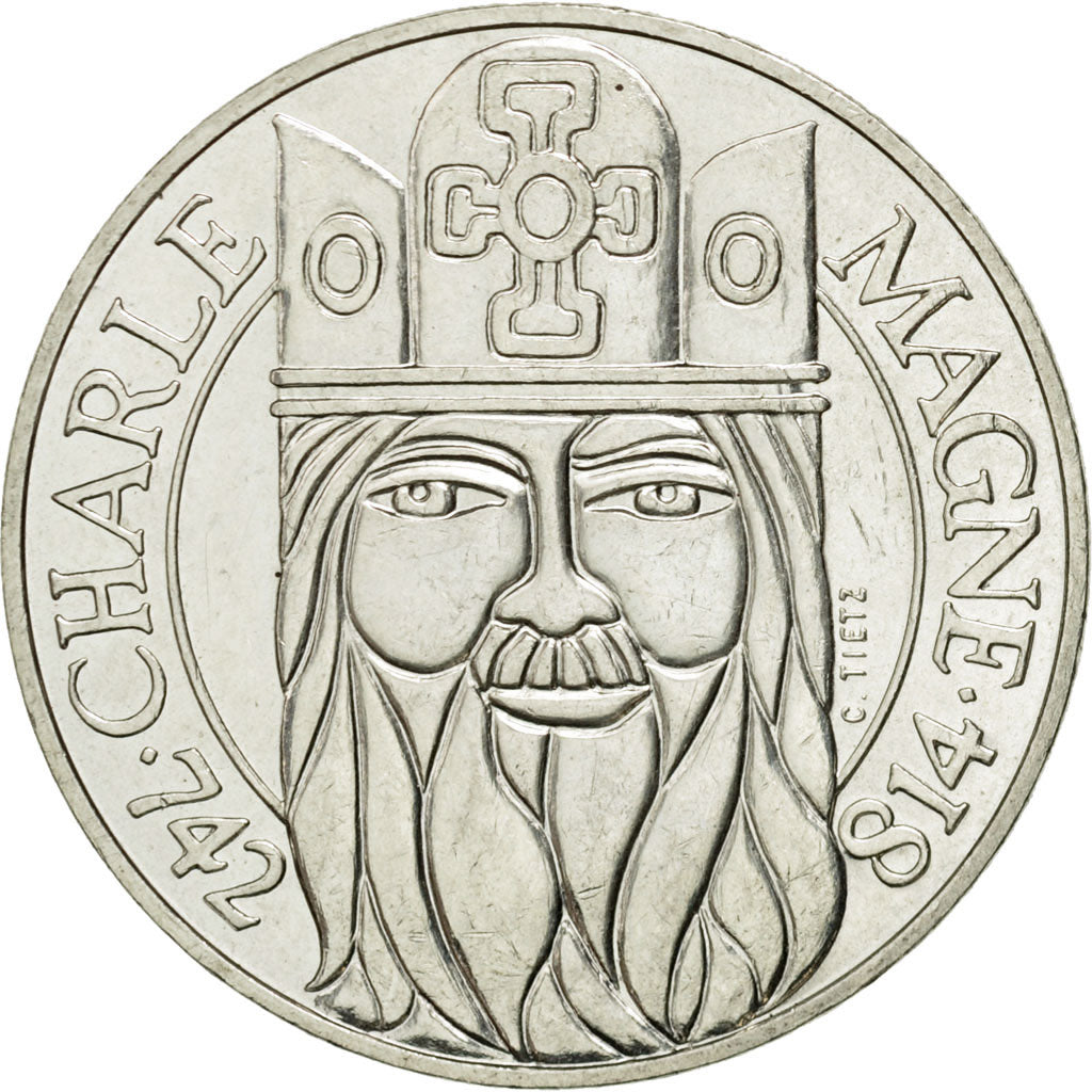 Monnaie, France, Charlemagne, 100 Francs, 1990, SUP, Argent, KM:982, Gadoury:905