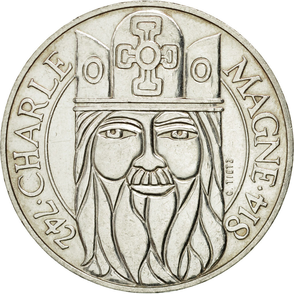 Monnaie, France, Charlemagne, 100 Francs, 1990, SUP, Argent, KM:982, Gadoury:905