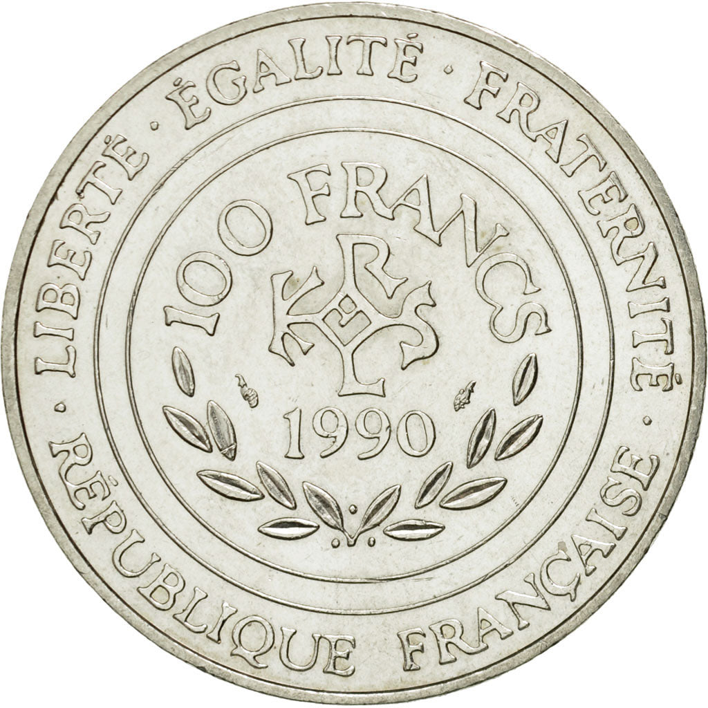 Monnaie, France, Charlemagne, 100 Francs, 1990, SUP, Argent, KM:982, Gadoury:905