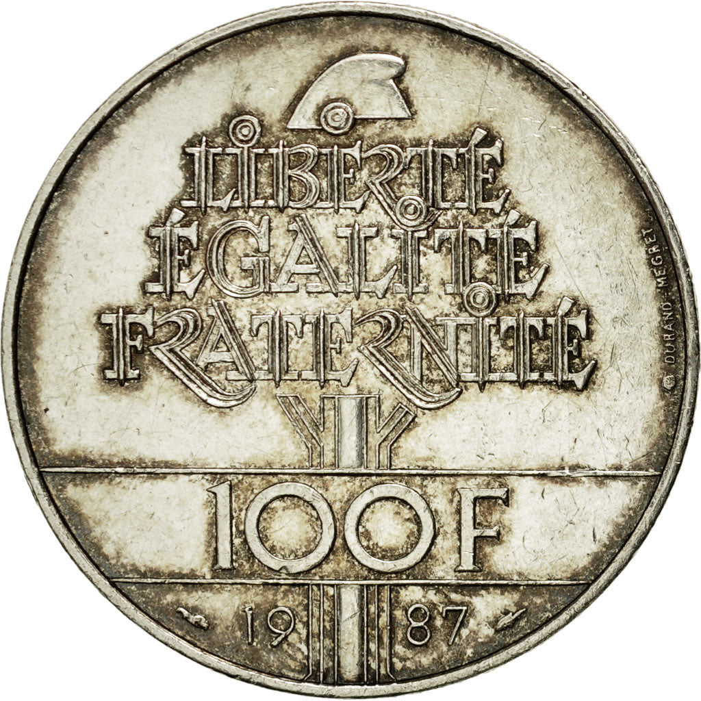 Coin, France, Lafayette, 100 Francs, 1987, AU(55-58), Silver, KM:962