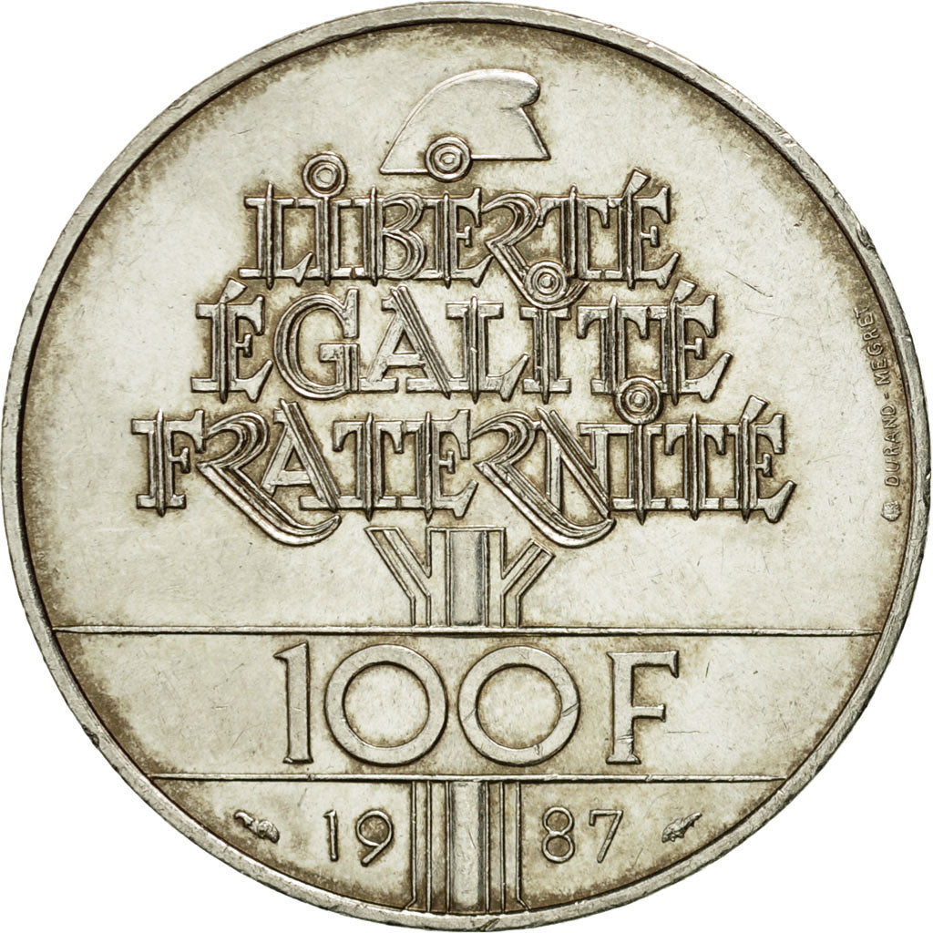 Coin, France, Lafayette, 100 Francs, 1987, AU(55-58), Silver, KM:962