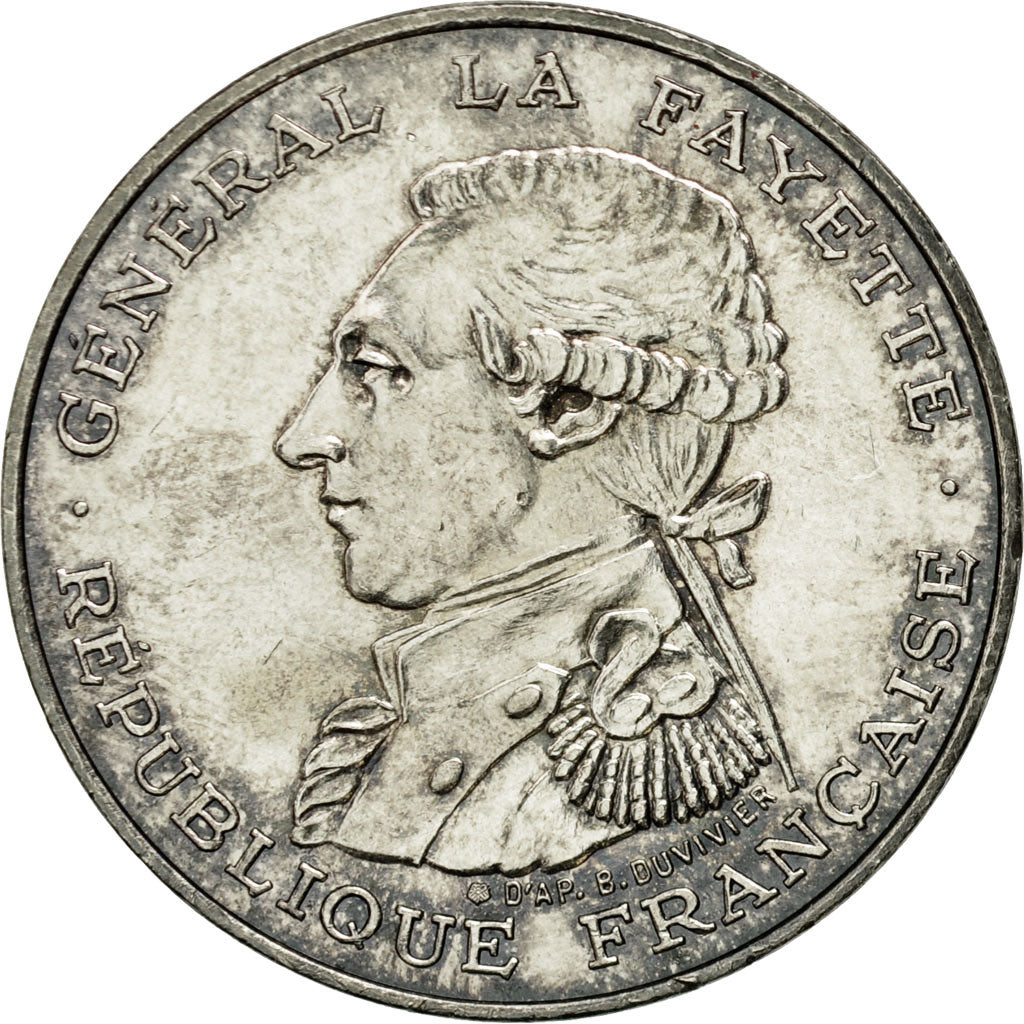 Coin, France, Lafayette, 100 Francs, 1987, AU(55-58), Silver, KM:962