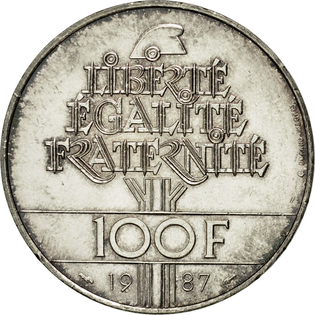 Coin, France, Lafayette, 100 Francs, 1987, AU(55-58), Silver, KM:962