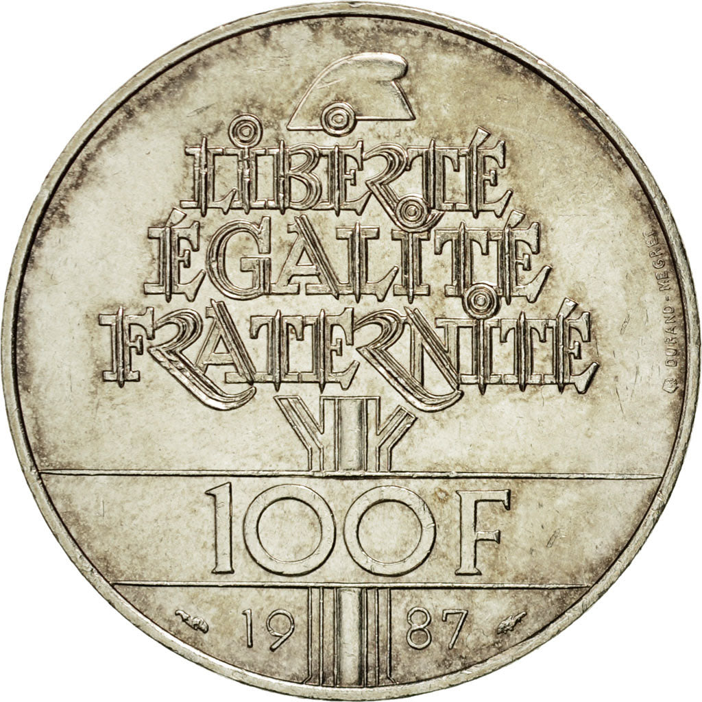 Coin, France, Lafayette, 100 Francs, 1987, AU(55-58), Silver, KM:962