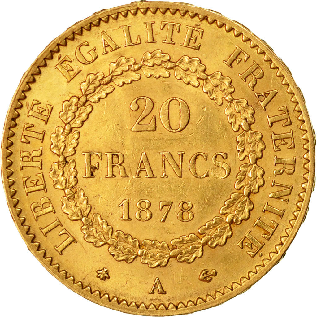 Moneda, Francia, Génie, 20 Francs, 1878, Paris, EBC, Oro, KM:825, Gadoury:1063