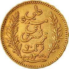 Munten, Tunisië, Ali Bey, 20 Francs, 1892, Paris, ZF+, Goud, KM:227