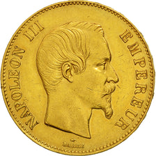 Moneta, Francia, Napoleon III, Napoléon III, 100 Francs, 1858, Paris, BB+, Oro