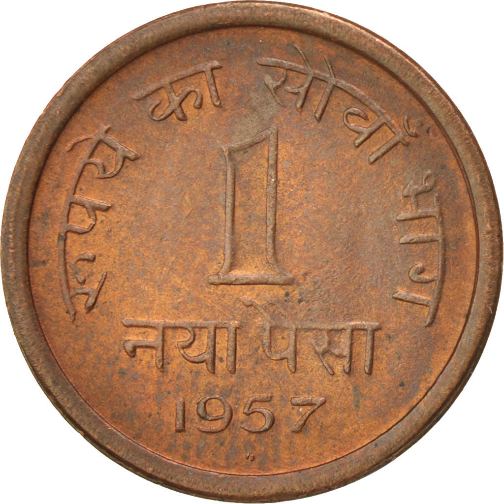 INDIA-REPUBLIC, Naya Paisa, 1957, KM #8, MS(63), Bronze, 16.04, 1.51