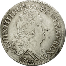 Moneda, Francia, Louis XIV, 10 Sols aux insignes, 10 Sols-1/8 Ecu, 1703, Paris