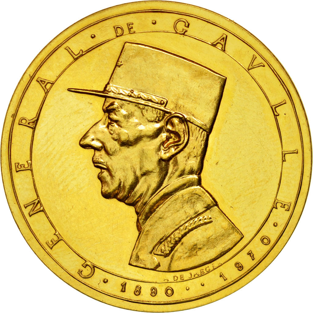 Francia, medalla, Charles De Gaulle, Politics, Society, War, 1972, De Jeager