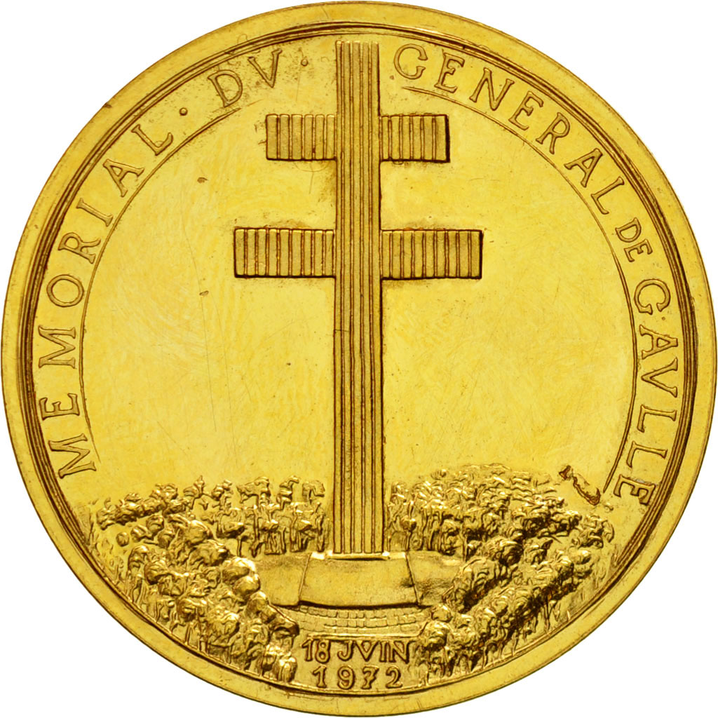 Francia, medalla, Charles De Gaulle, Politics, Society, War, 1972, De Jeager
