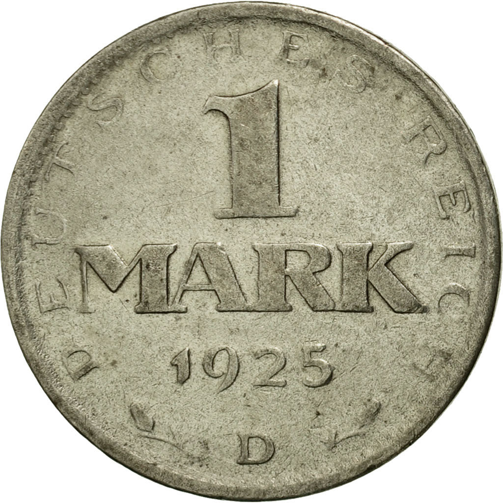 Coin, GERMANY, WEIMAR REPUBLIC, Mark, 1925, Munich, EF(40-45), Silver, KM:42