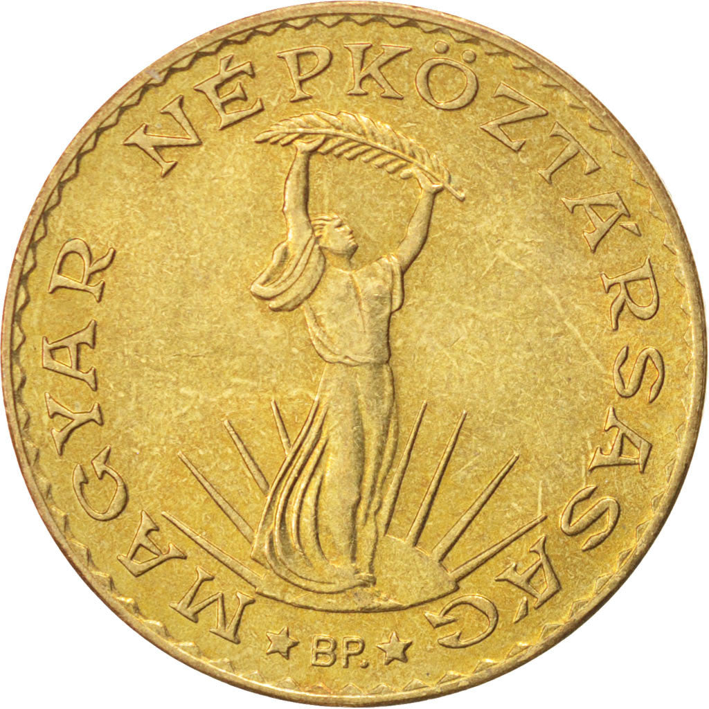 Coin, Hungary, 10 Forint, 1989, Budapest, MS(63), Aluminum-Bronze, KM:636