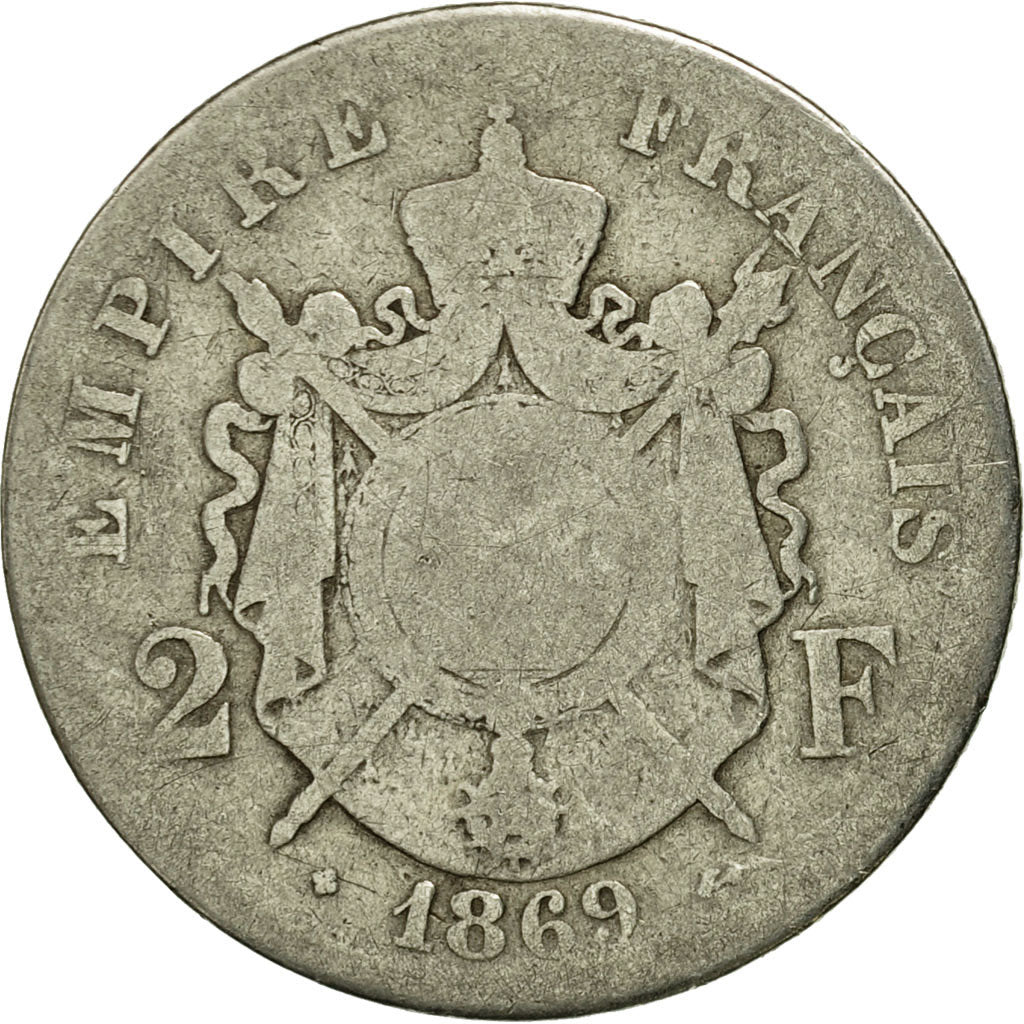 Münze, Frankreich, Napoleon III, Napoléon III, 2 Francs, 1869, Strasbourg