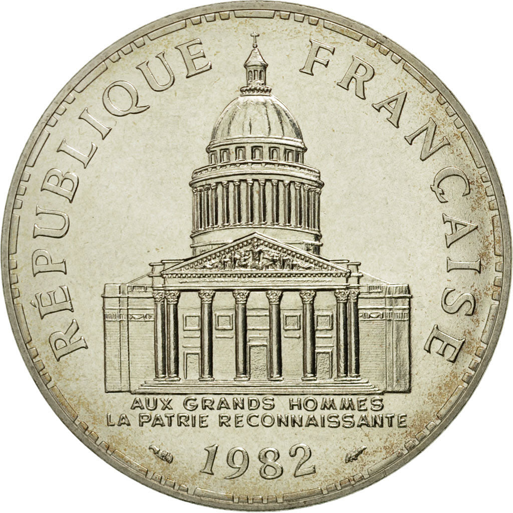 Moneta, Francia, Panthéon, 100 Francs, 1982, Paris, FDC, Argento, KM:951.1