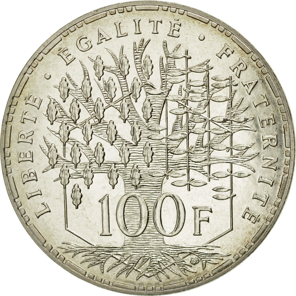 Moneta, Francia, Panthéon, 100 Francs, 1982, Paris, FDC, Argento, KM:951.1