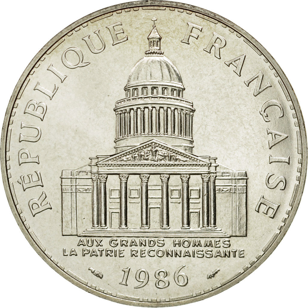 Coin, France, Panthéon, 100 Francs, 1986, Paris, MS(65-70), Silver, KM:951.1