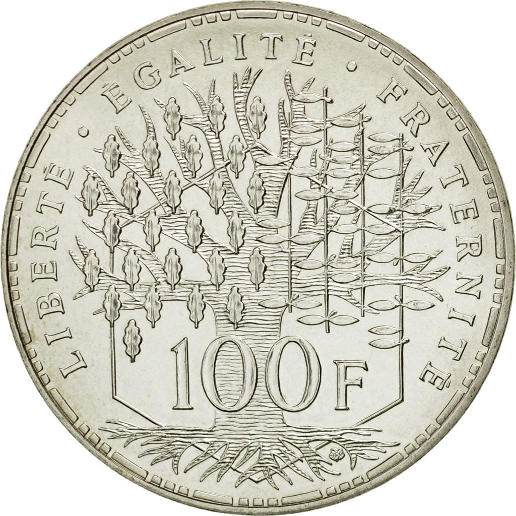 Moneta, Francia, Panthéon, 100 Francs, 1987, Paris, FDC, Argento, KM:951.1