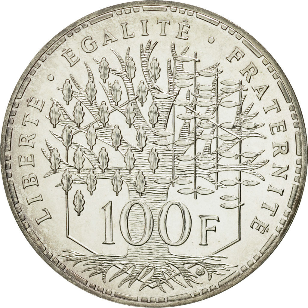 Moneta, Francia, Panthéon, 100 Francs, 1988, Paris, FDC, Argento, KM:951.1